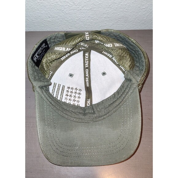HIGHLAND TACTICAL USA FLAG ADJUSTABLE SNAPBACK TRUCKER/MESH HAT/CAP OLIVE - Picture 4 of 16